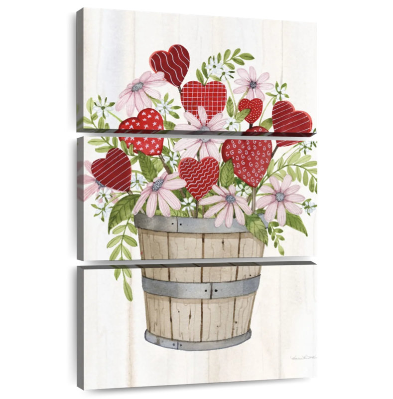 Lelend Rustic Valentine Bushel Basket, 32" H x 20" W