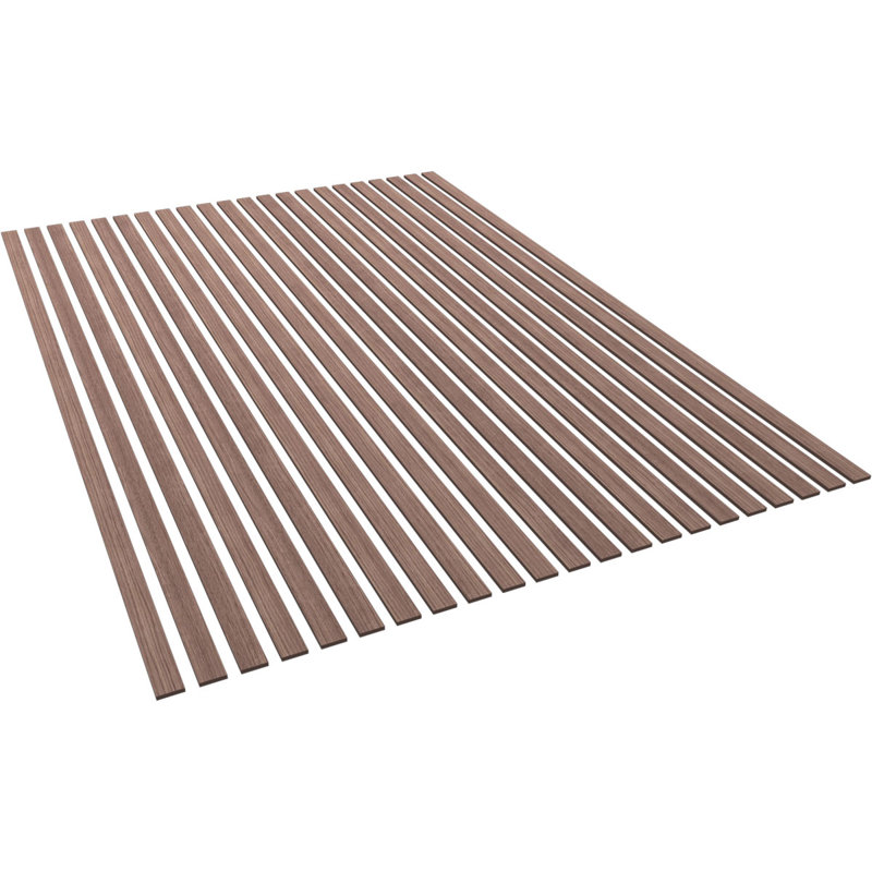 Adjustable Wood Slat Wall Panel Kit, 2"W x 94"H x 0.375"T, Walnut