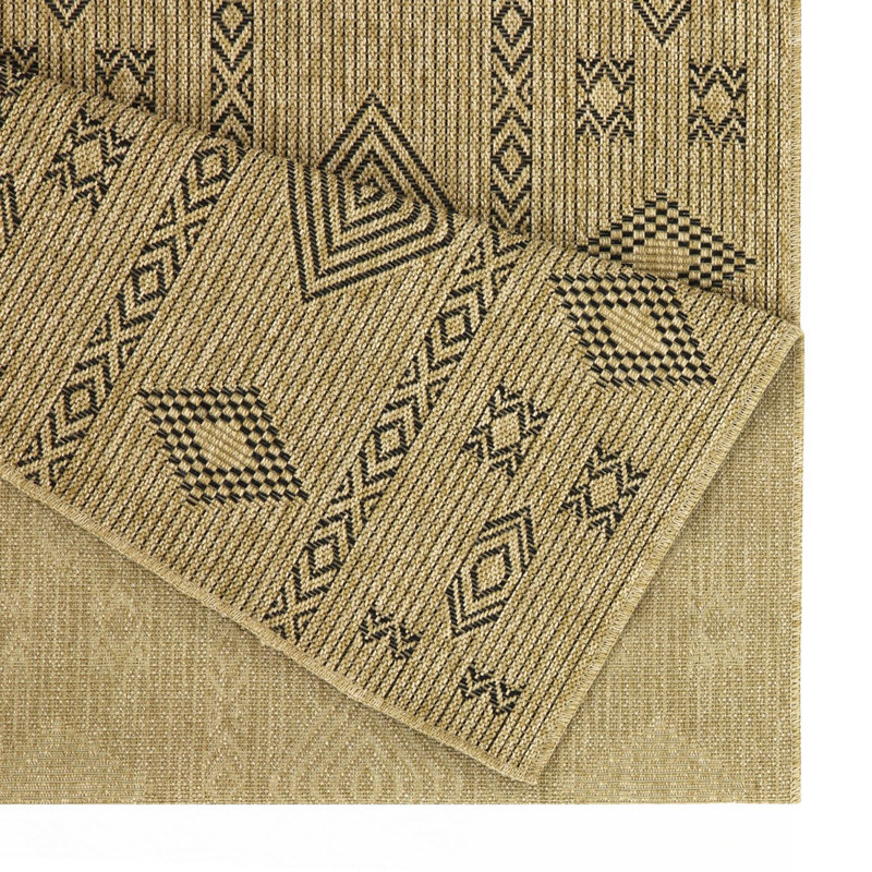 Black  Indoor/Outdoor Area Rug, Runner 2'7" x 7'3"