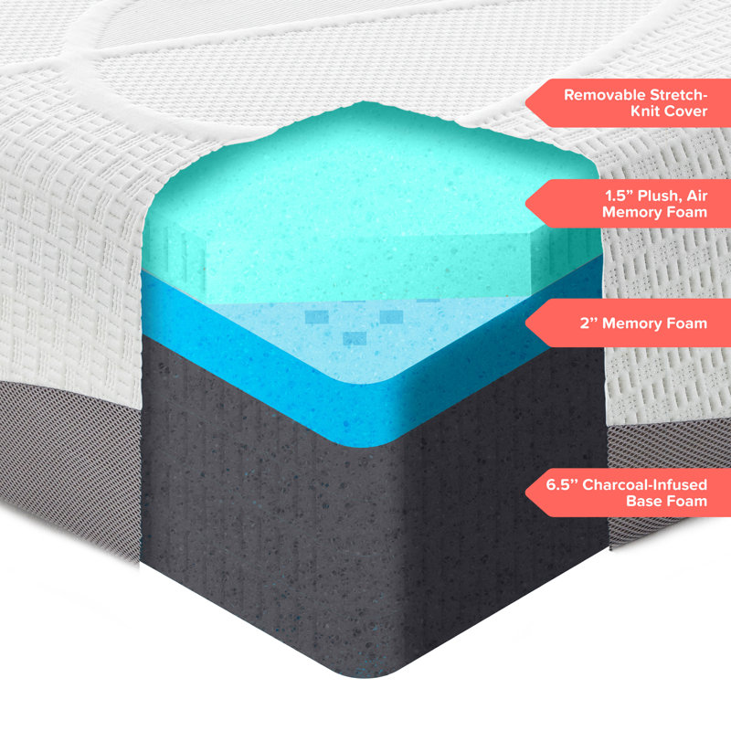 Matelas en mousse viscoélastique 10 "Ultraplush, Grand lit court