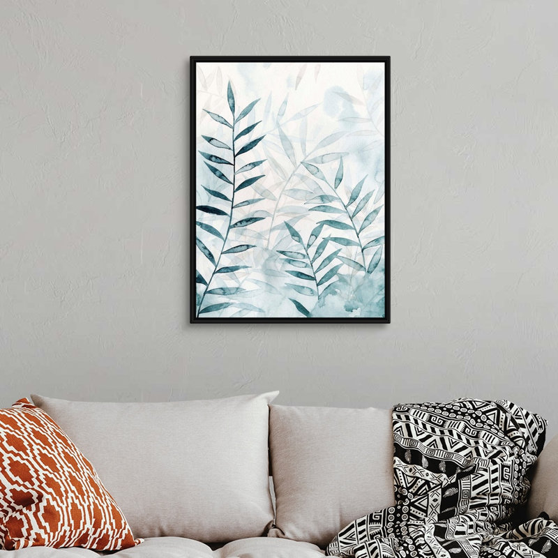 «Bamboo Whisper I», art mural sur toile, Toile avec cadre noir, H 32 po x l 24 po x P 1,75 po