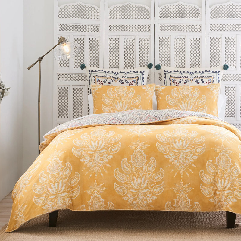 Traditional Utility Percale Weave Reversible Comforter Set - Landour, Full / Double Comforter + 2 Standard Shams