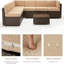 Ensemble de conversation modulaire en rotin 7 pièces avec foyer-2005392538-2005392537