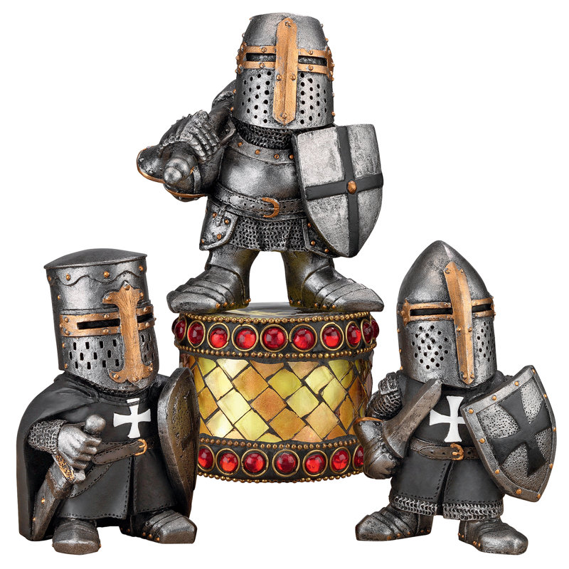 Ensemble de 3 figurines de chevaliers croisés médiévaux 3 pièces