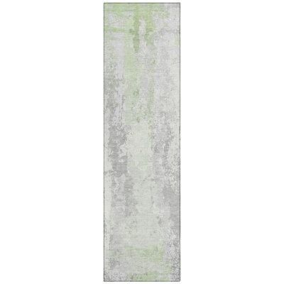 Machine Washable Indoor/Outdoor Xhevrie Aloe Rug