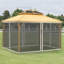 Paroi de remplacement 10 'X 13' Gazebo (filet crème) - 4 panneaux à fermeture à glissière, filet moustiquaire pour tente (paroi latérale seulement, filet noir)