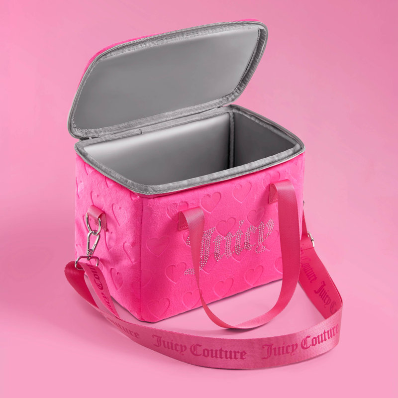 Juicy Couture Chill Couture Cooler Bag, Hot Pink Embossed Hearts