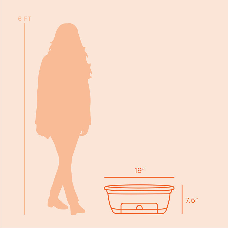 Lucca Self-Watering Plastic Indoor/Outdoor Oval Balcony Box Planter with Metal Hanging Bracket, Terracotta