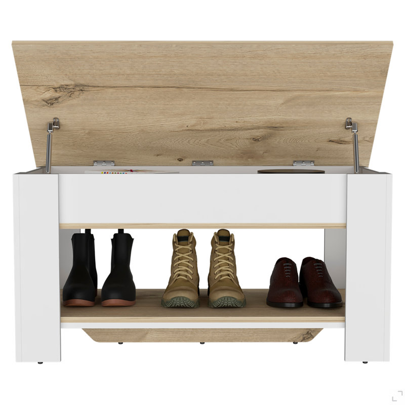 Table de rangement Polgon, tablette de table extensible, tablette inférieure, Chêne clair