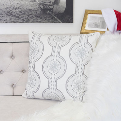 Coussin en velours blanc avec broderie Holiday