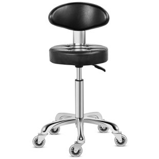 Swivel Upholstered Adjustable Height Counter Stool with Metal Frame