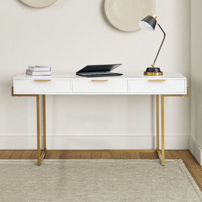 Rothi Modern 62'' W Rectangle Writing Desk with Built-in Charging Station and Cable Management and Slot Holders