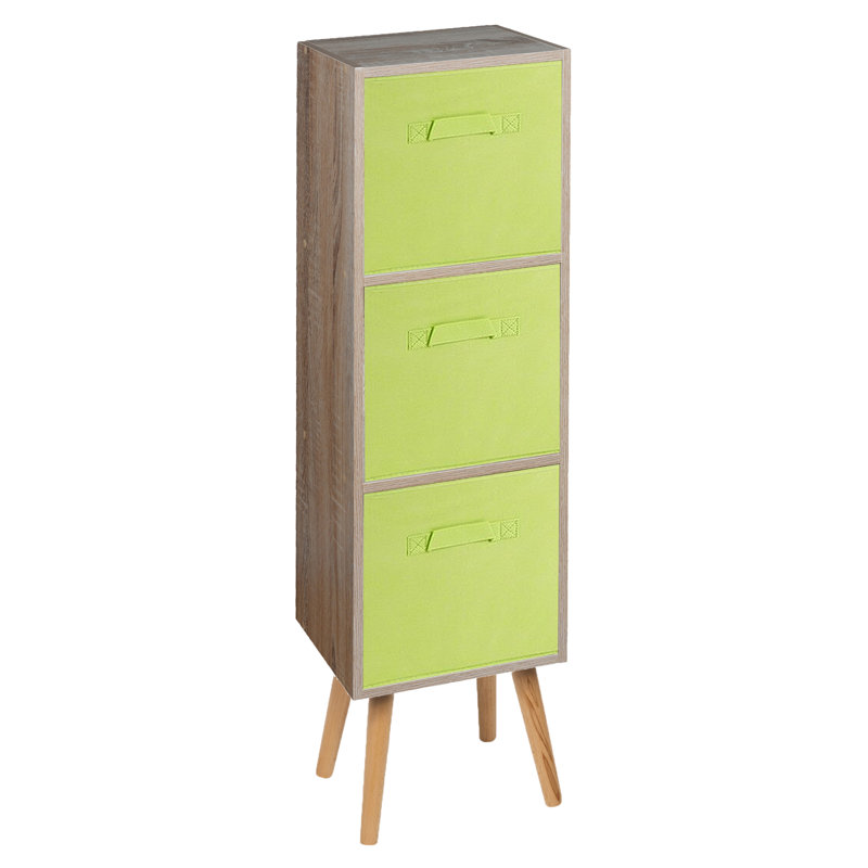 Corto 100cm H x 30cm W Wood Standard Bookcase, Antique Oak/Green/Black