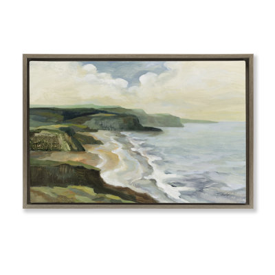 «Irish Coast Cliff», toile flottante brune encadrée par Silvia Vassileva