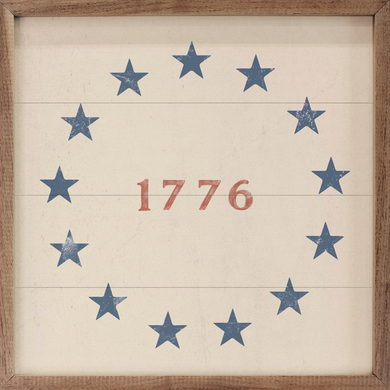 1776 avec étoiles - blanc, H 4 po x l 4 po
