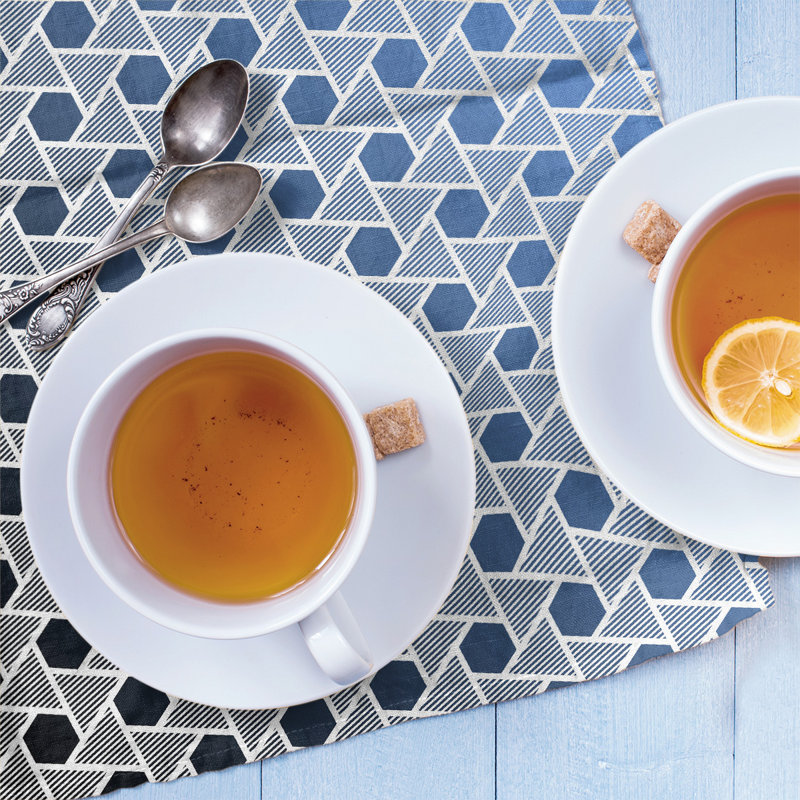 Tea Towel Kitchen Towel, Black/Blue, Cotton Twill