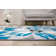 Tapis bleu / gris / ivoire Rooshi
