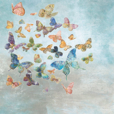 «Beautiful Butterflies V3 Square» par Danhui Nai - peinture sur toile tendue