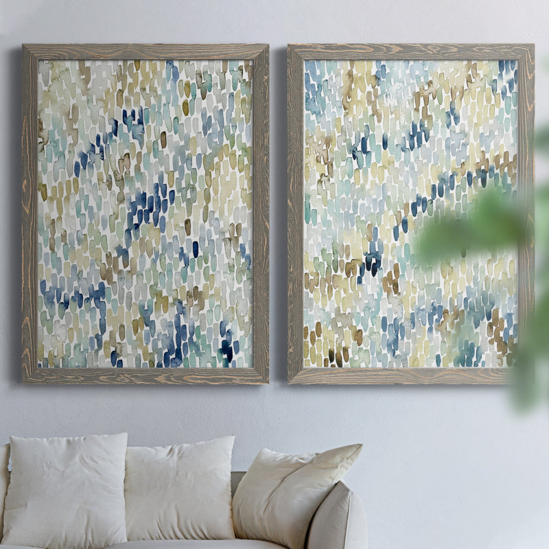 River Wavelet I - ensemble de 2 reproductions d'art sur toile, H 43,5 po x l 31,5 po x P 1 po, Toile avec cadre gris