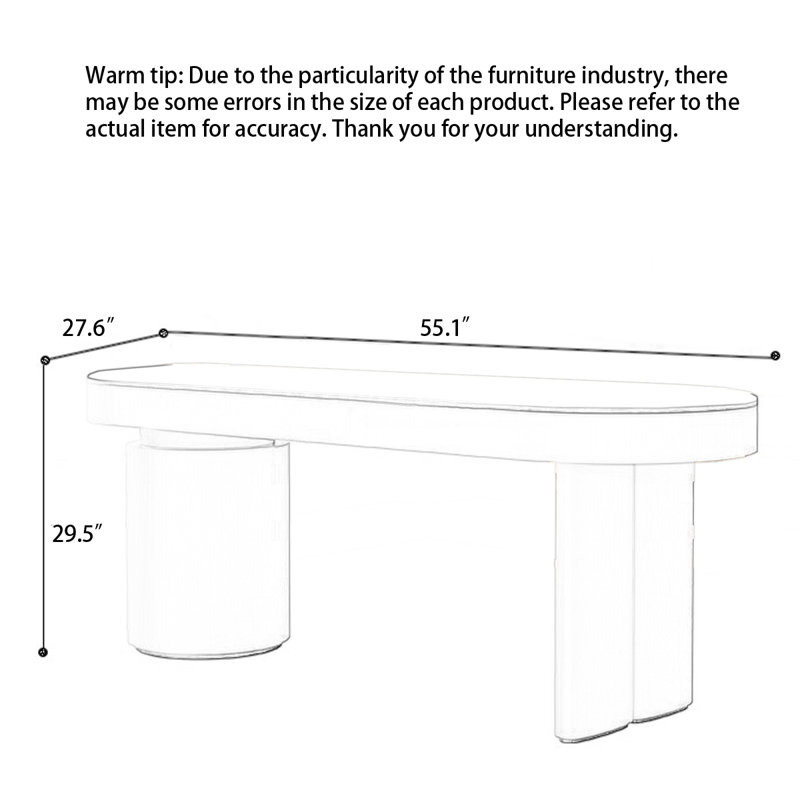 Bureau d'ordinateur Modern, H 29,53 po x l 55,12 po x P 27,56 po