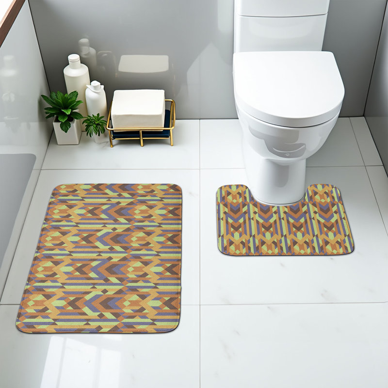  Multicolore tapis de salle de bain Earth Tones