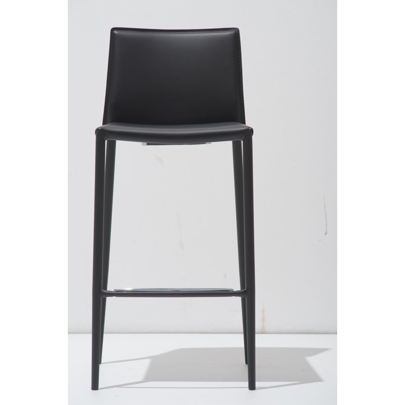 Boheme Upholstered Counter Stool, Matte Black