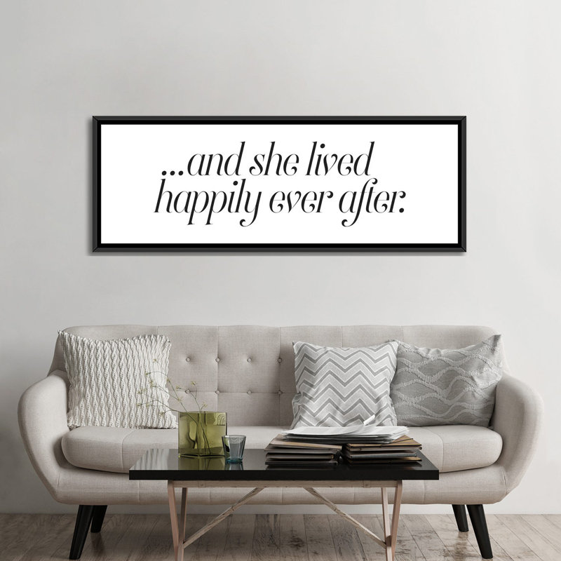 «Happily Ever After», impression sur toile, H 12 po x l 36 po x P 1,5 po, Toile avec cadre noir