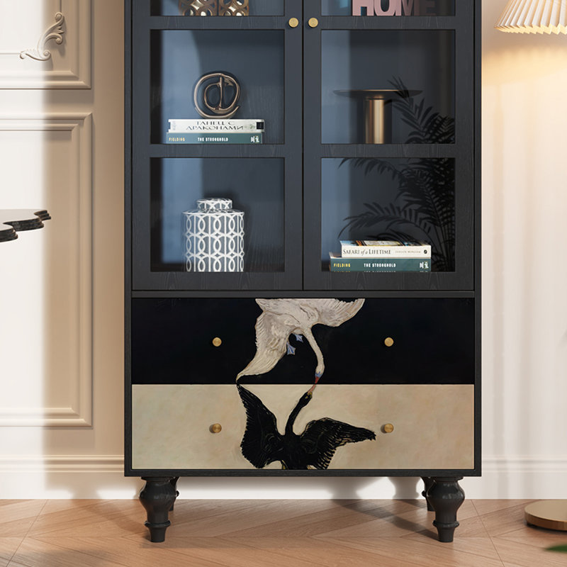 Vitrine en bois massif Vintage