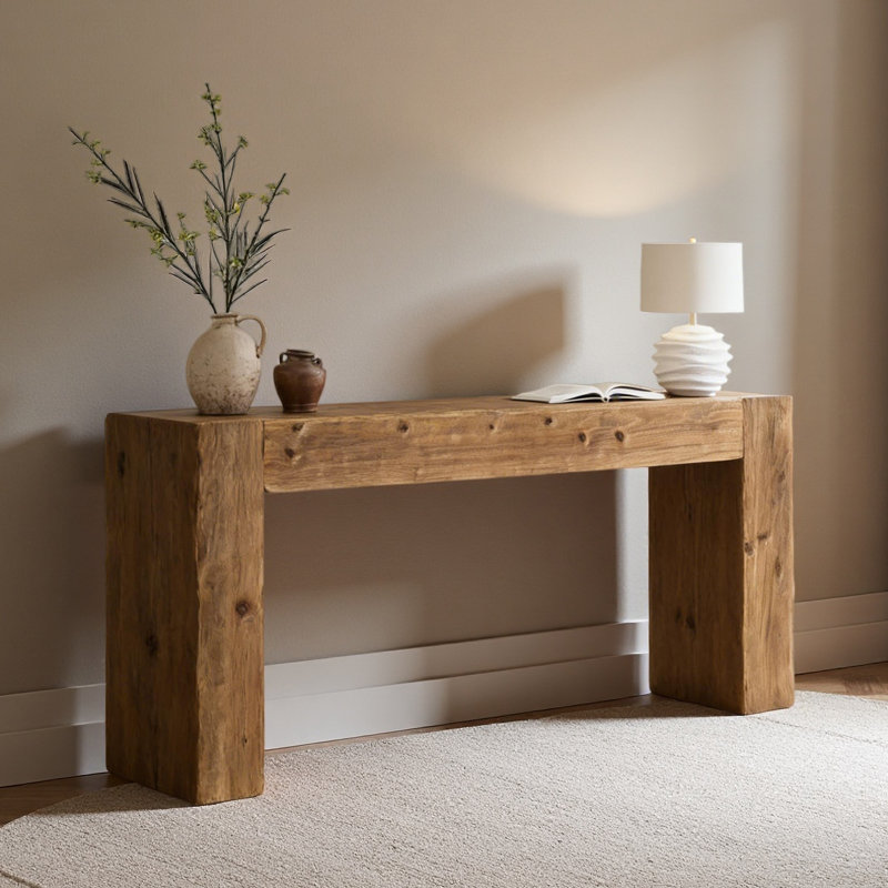 Table de bout polyvalente, console compacte, table basse en bois