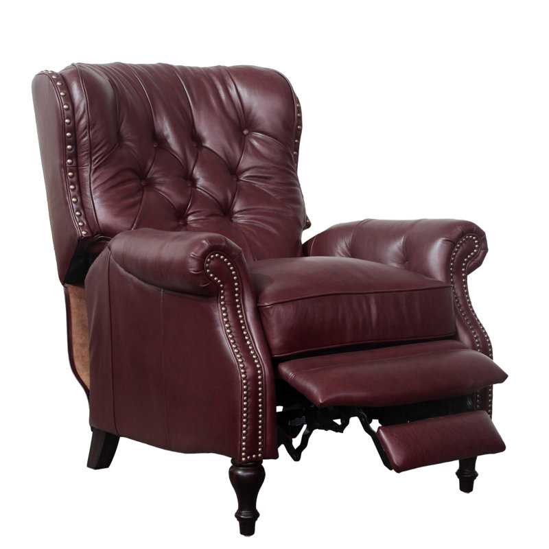 Tynasha Recliner, Shoreham Wine Genuine Leather