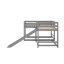 Full And Twin Size L-Shaped Bunk Bed With Slide And Short Ladder-509286942