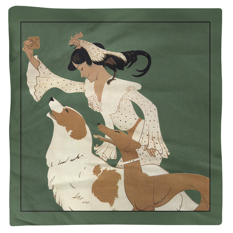 Cotton No Pattern Square Napkin, Green
