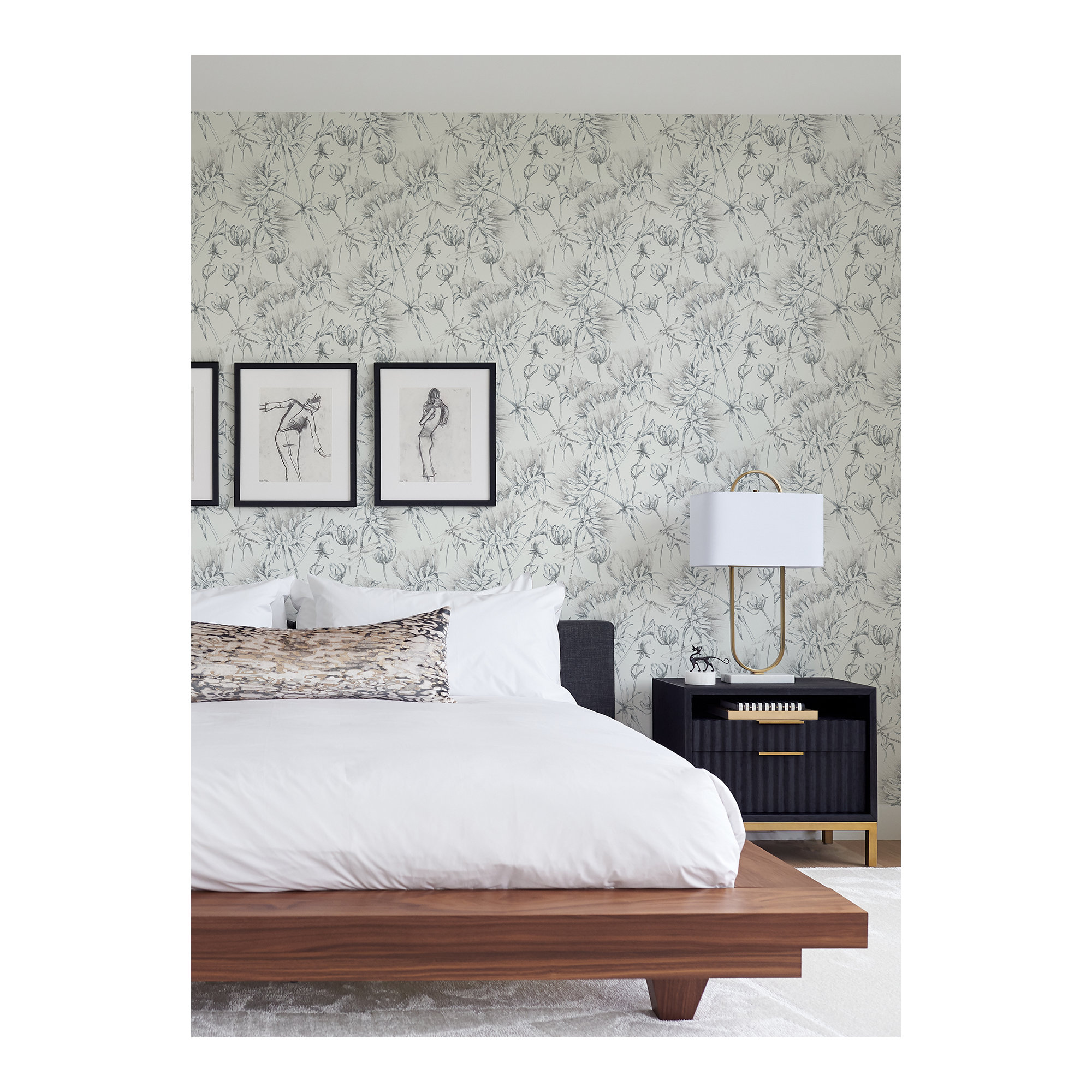 Animal Print Wallpaper, Gray