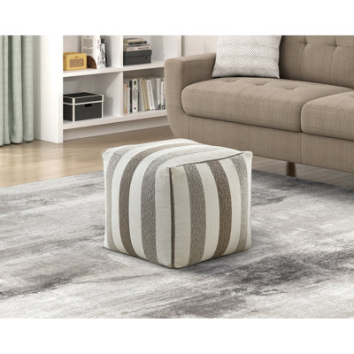 Siège en tissu multicolore rembourré avec fermeture à glissière, repose-pieds moderne, fond antidérapant, 16 po x 16 po x 16 po