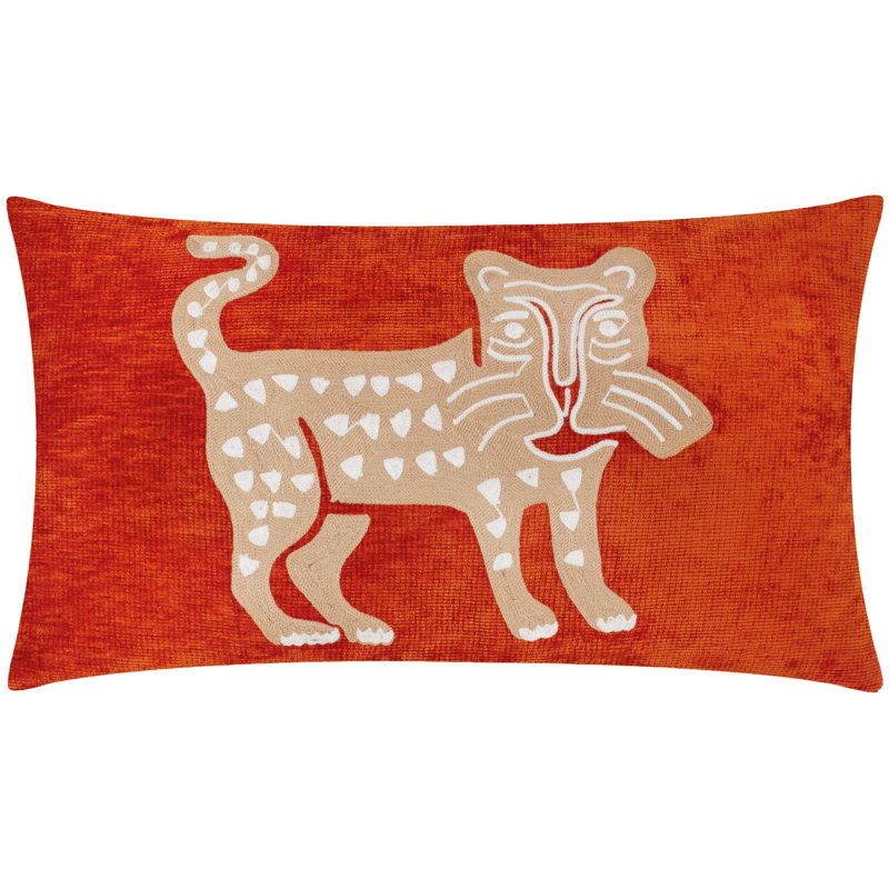 Spengler Abstract Orange Rectangular Cushion
