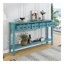 Console rustique, canapé de 60 po de long avec deux tiroirs de taille différente et une tablette inférieure pour le rangement (vert turquoise)-731445241
