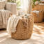 Lot de 2 paniers de rangement décoratifs extra larges en jacinthe d'eau naturelle tressée, en forme de bateau.