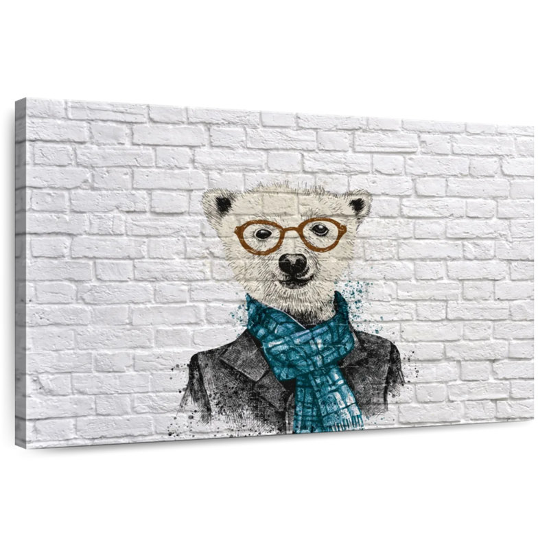 Brampt Dapper Polar Bear, 8" H x 12" W