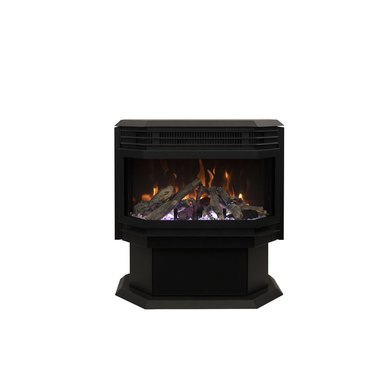Cassella Black Electric Fireplace, 28" H x 25.63" W x 17.5" D
