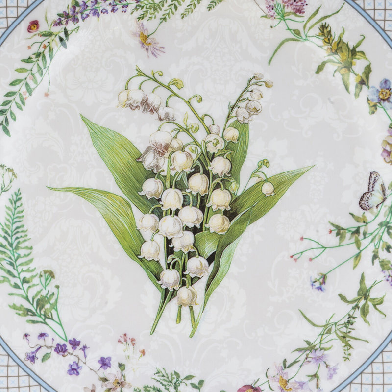 Assiette à gâteau Lily Of The Valley dans une boîte cadeau