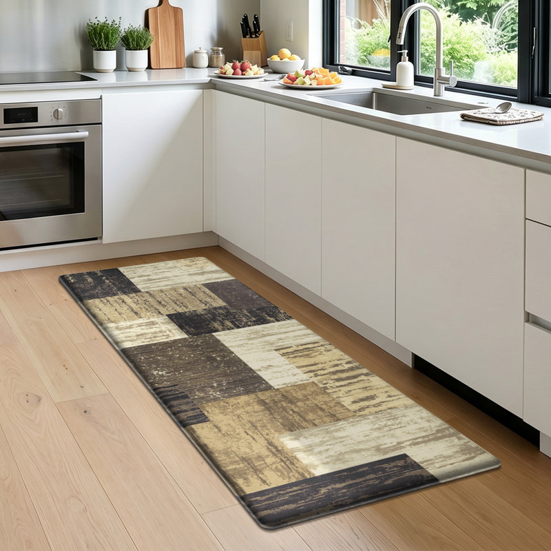 Tapis de sol antidérapant 24 po x 60 po, Brun / Noir