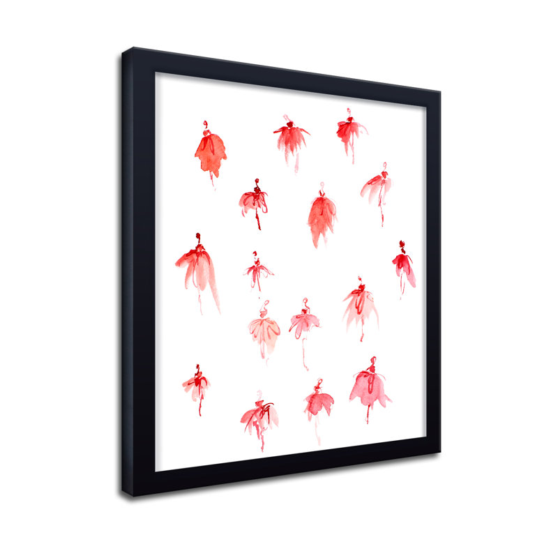 Flight of The Ballerinas Watercolour Painting Print, 30" H x 24" W x 1.125" D, Framed Print, Black