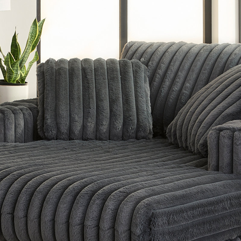 Méridienne surdimensionnée Algona avec porte-gobelets Algona, Gris anthracite