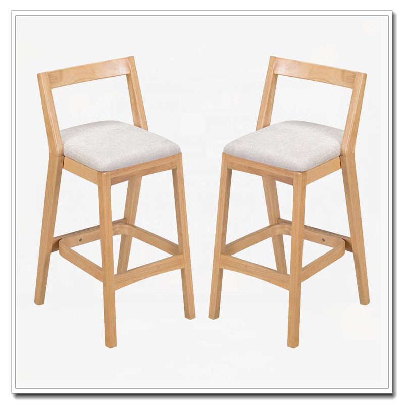 Tabouret en bois d'hévéa, Naturel