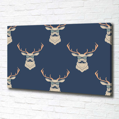 Hipster Deer - Wrapped Canvas Print