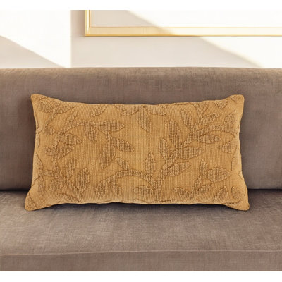 Coussin lombaire 14 po x 26 po en coton citrouille avec texture