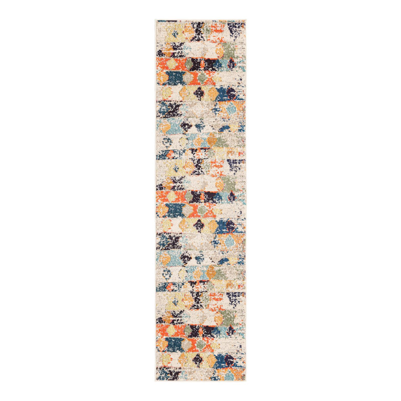 Washable Abstract Indoor Rug, Runner 2' x 8'