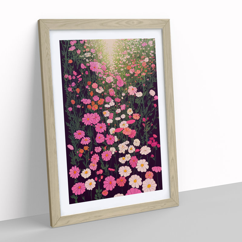 Mind Blowing Flowers - Framed Print, 64cm H x 46cm W x 2cm D, Oak