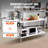 Stainless Steel Work Table with Back Baffle, Adjustable Shelf-1782365610