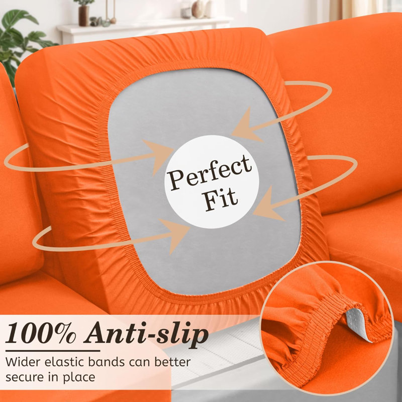 Housse pour canapé en tissu, Tissu orange